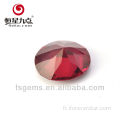 Ovale Shape Facet Cut Synthetic Ruby Red Corundum